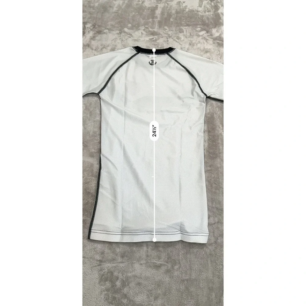 Jiu Jitsu BJJ Rash Guard Kids Size KXL White Gray Long Sleeve Red Phoenix NWOT